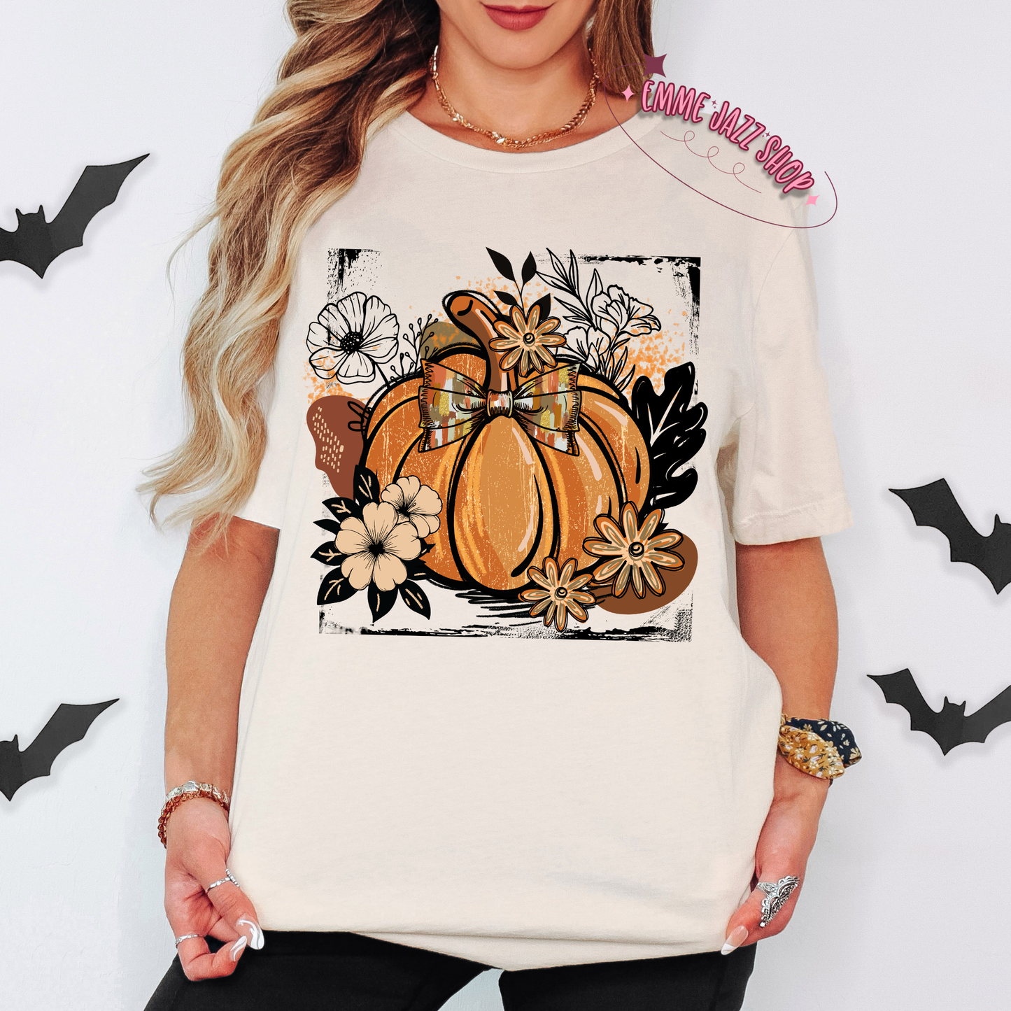 Floral Pumpkin Tshirt