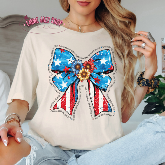 American Flag Bow T-shirt