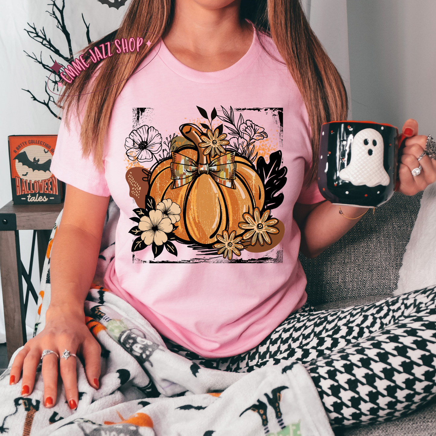 Floral Pumpkin Tshirt