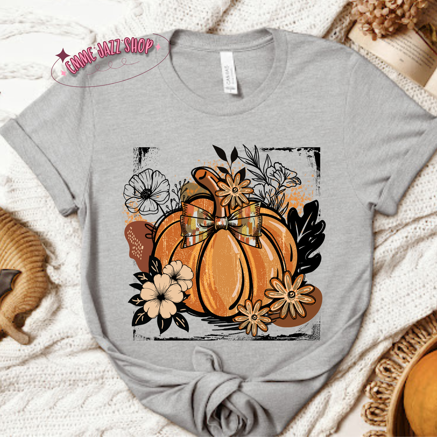 Floral Pumpkin Tshirt