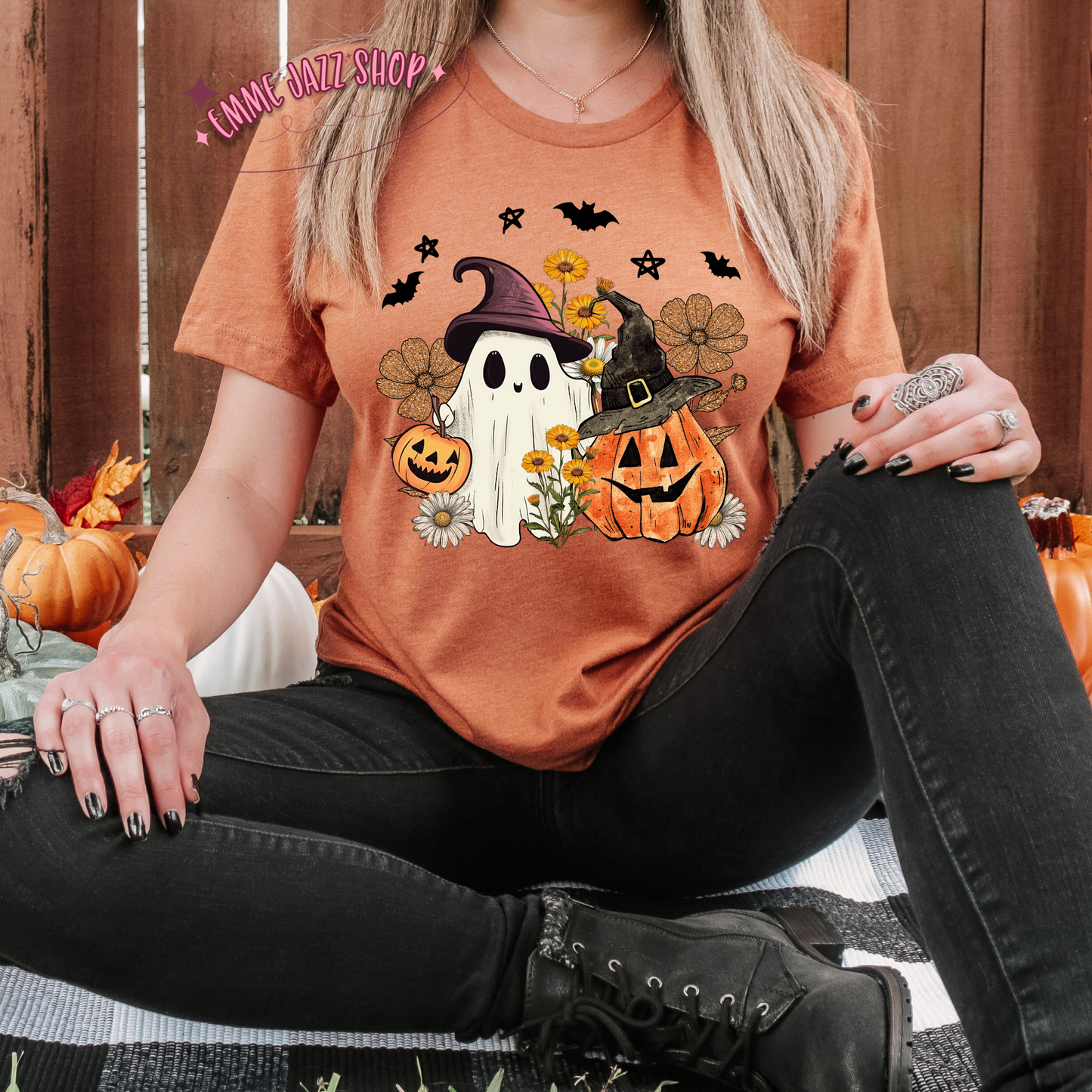Rustic Pumpkin & Ghost Shirt