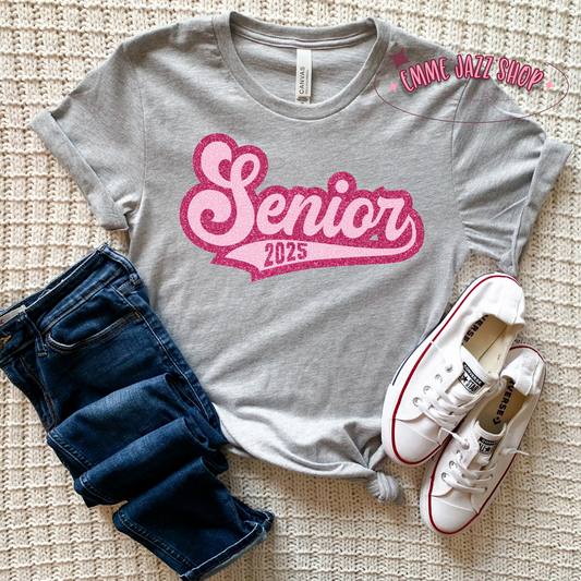 Senior 2025 Faux Glitter T-shirt