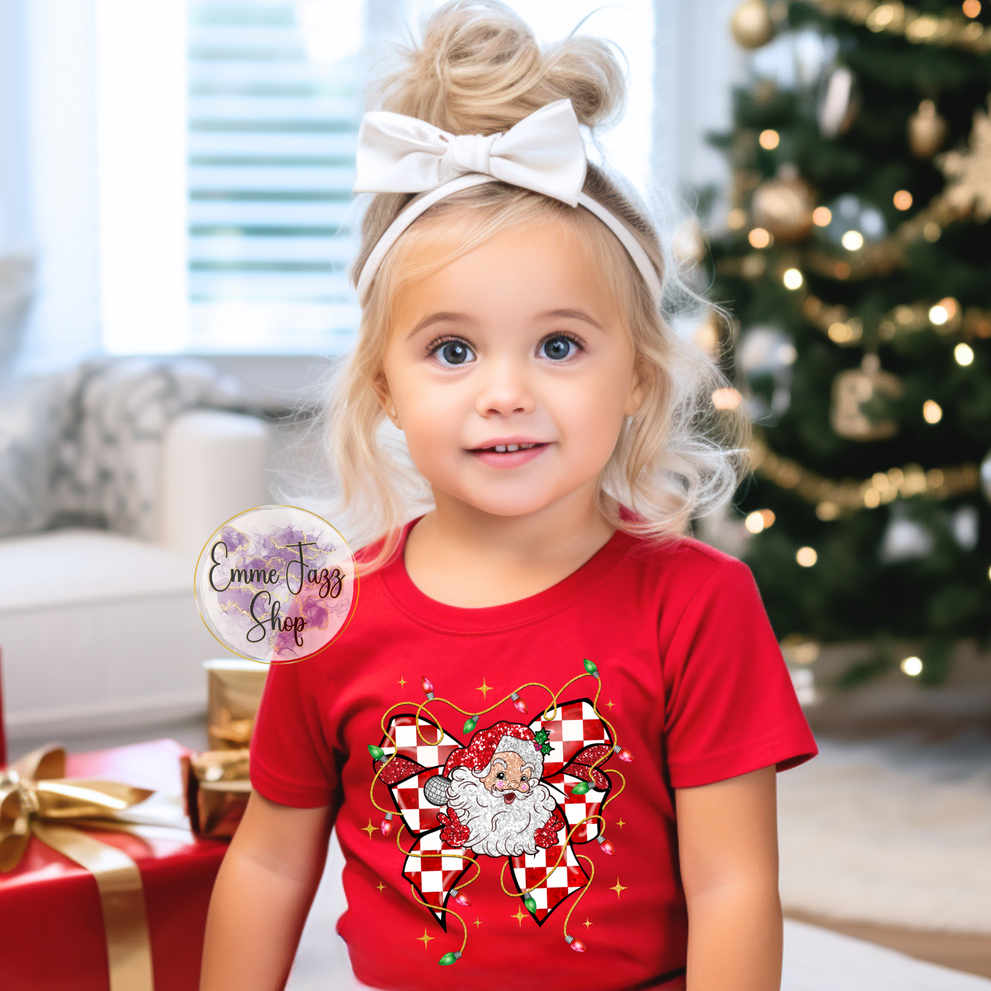 Toddler Santa Bow Shirt