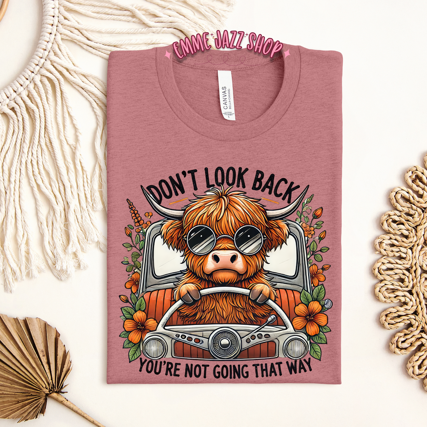 Don't look back - Hippie Cow shirt