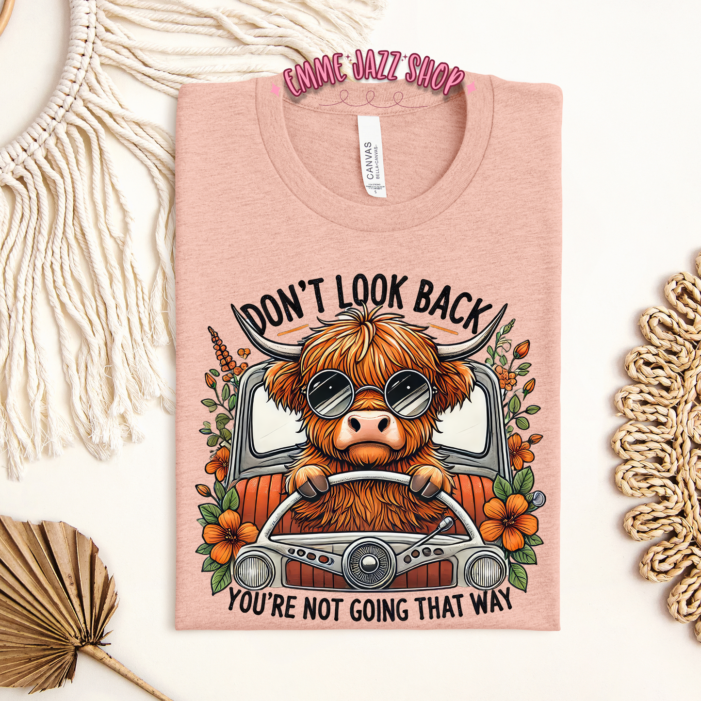 Don't look back - Hippie Cow shirt