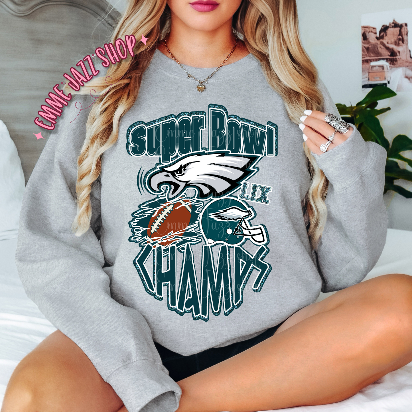 Superbowl Champs Eagles PNG With Glitter Outline *Digital Download*