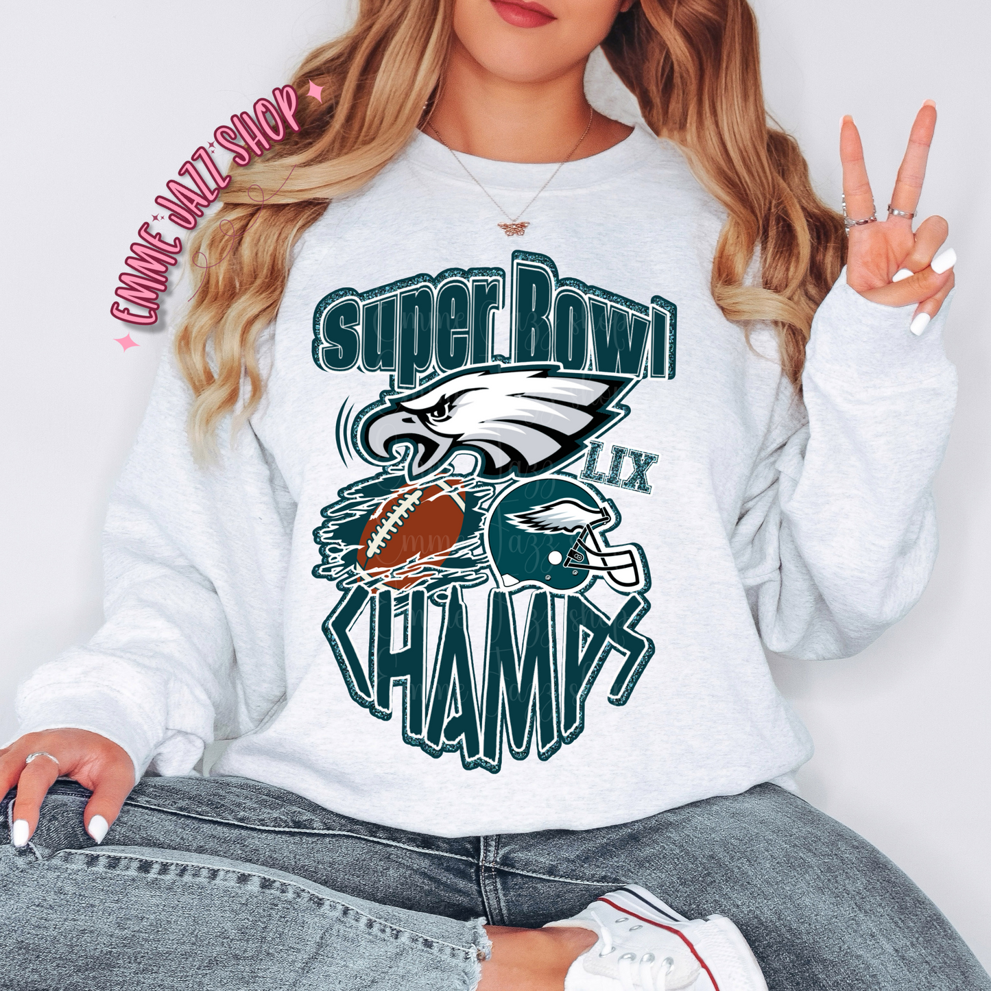 Superbowl Champs Eagles PNG With Glitter Outline *Digital Download*