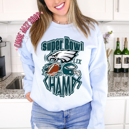 Superbowl Champs Eagles PNG With Glitter Outline *Digital Download*