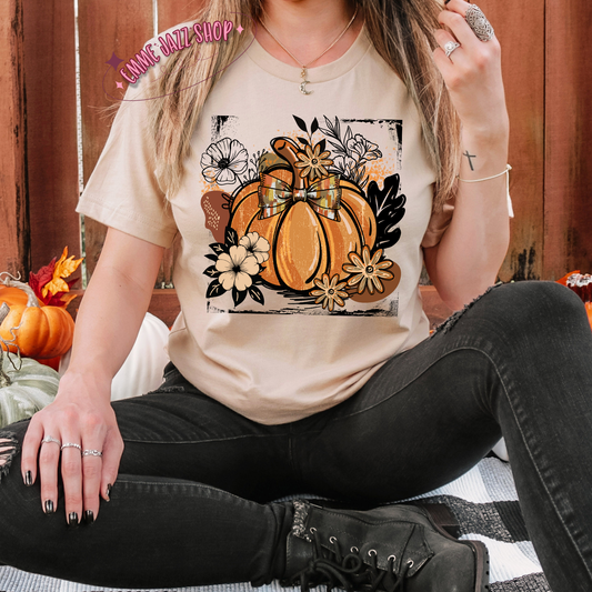 Floral Pumpkin Tshirt