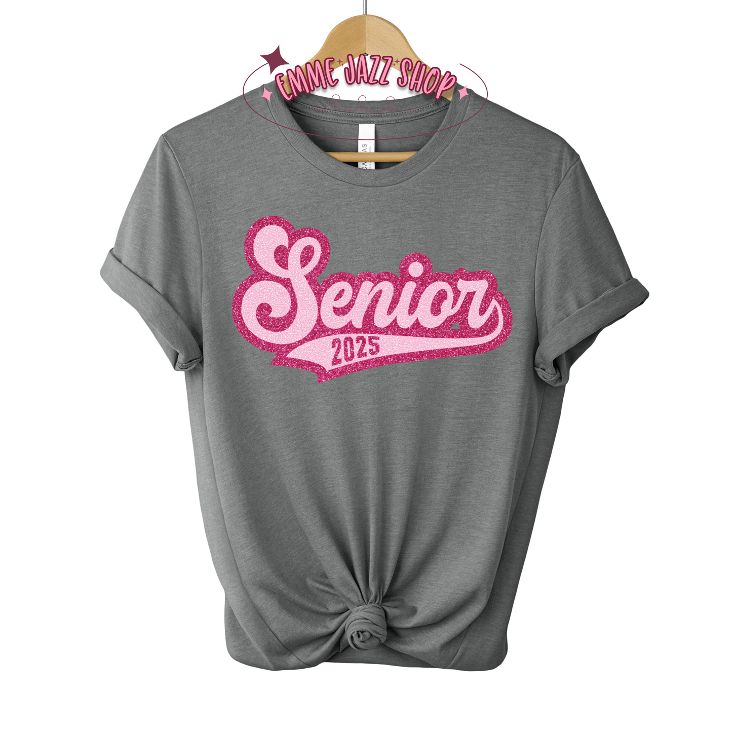 Senior 2025 Faux Glitter T-shirt