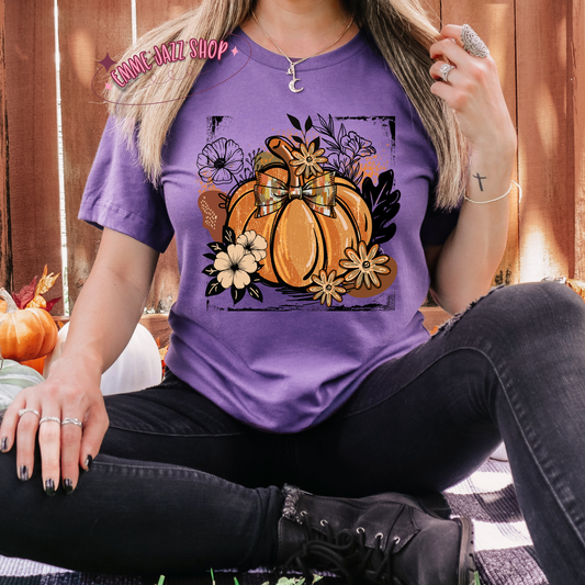 Floral Pumpkin Tshirt