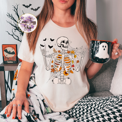 Cute Fall Rockin' Skeleton T-shirt