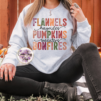 Flannels, Hayrides, Pumpkins, Sweaters, Bonfires Sweatshirt