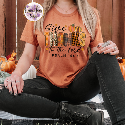 Give Thanks To The Lord Adult Tshirt