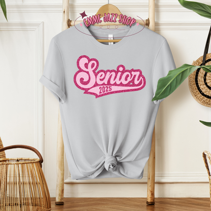 Senior 2025 Faux Glitter T-shirt