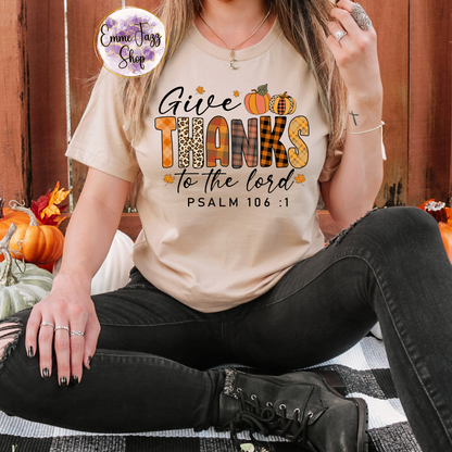 Give Thanks To The Lord Adult Tshirt