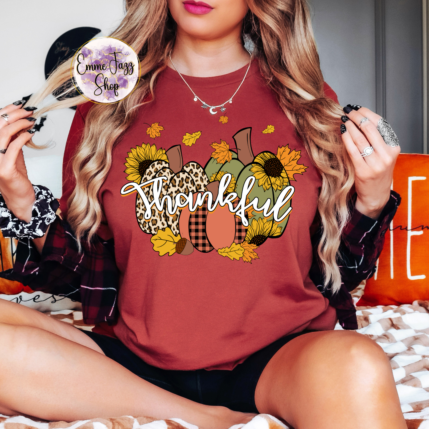 Thankful Pumpkin Adult T-shirt