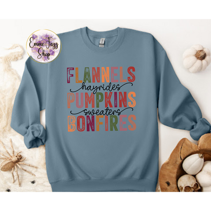 Flannels, Hayrides, Pumpkins, Sweaters, Bonfires Sweatshirt