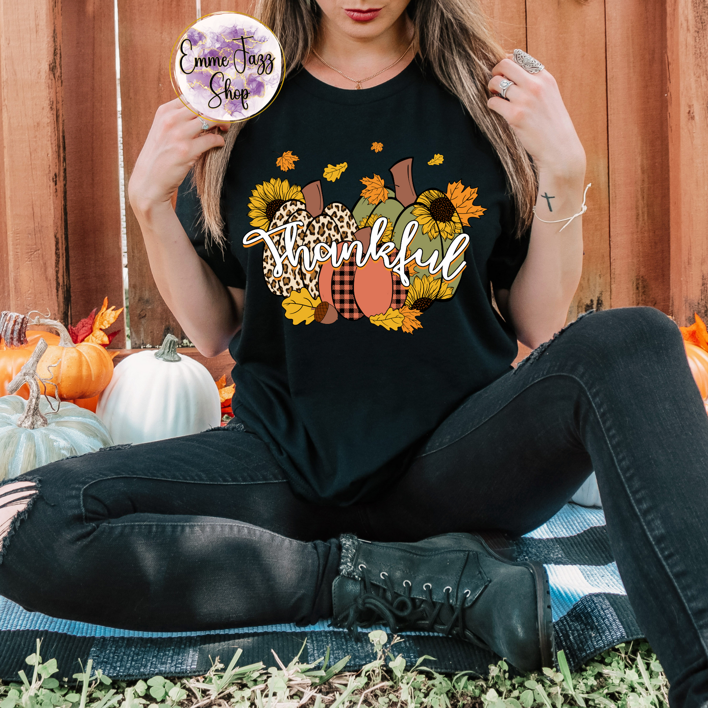 Thankful Pumpkin Adult T-shirt