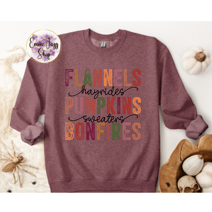 Flannels, Hayrides, Pumpkins, Sweaters, Bonfires Sweatshirt