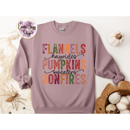 Flannels, Hayrides, Pumpkins, Sweaters, Bonfires Sweatshirt