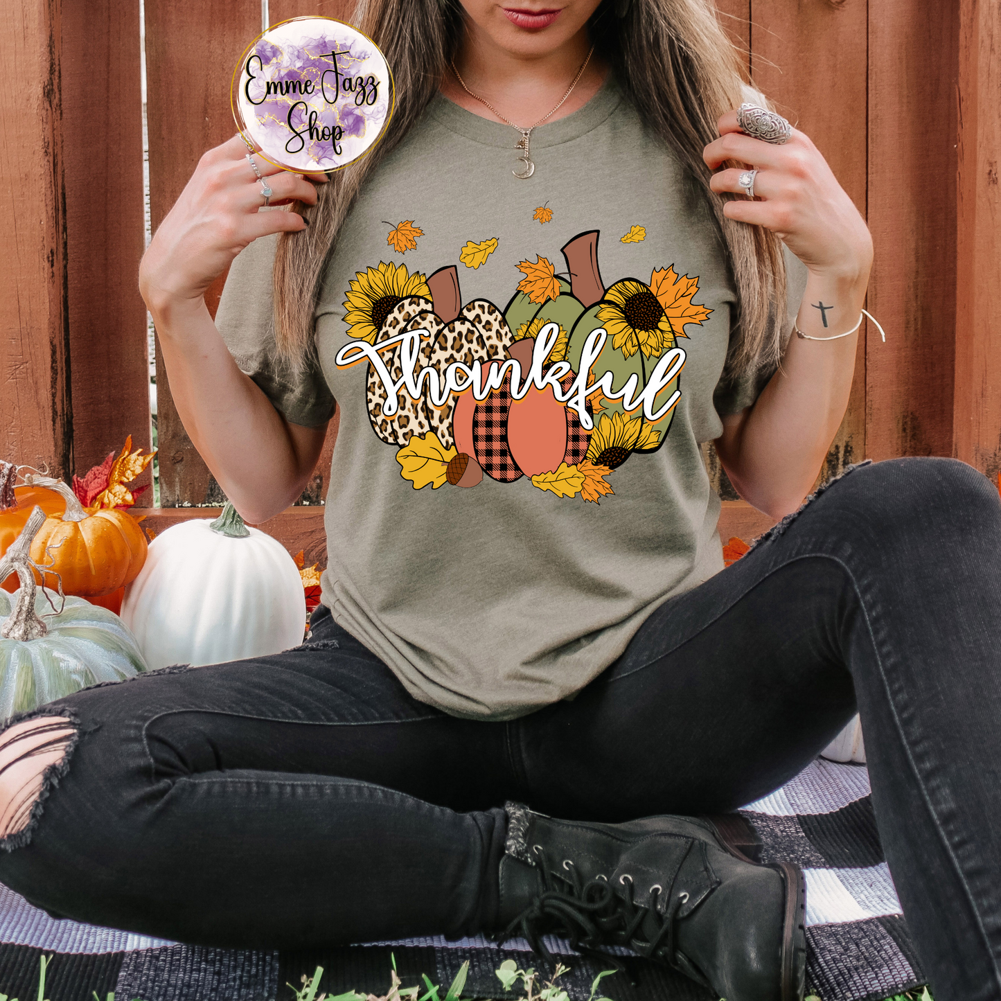 Thankful Pumpkin Adult T-shirt