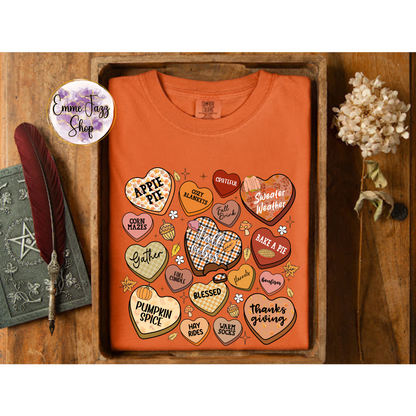 Fall Candy Hearts Tshirt