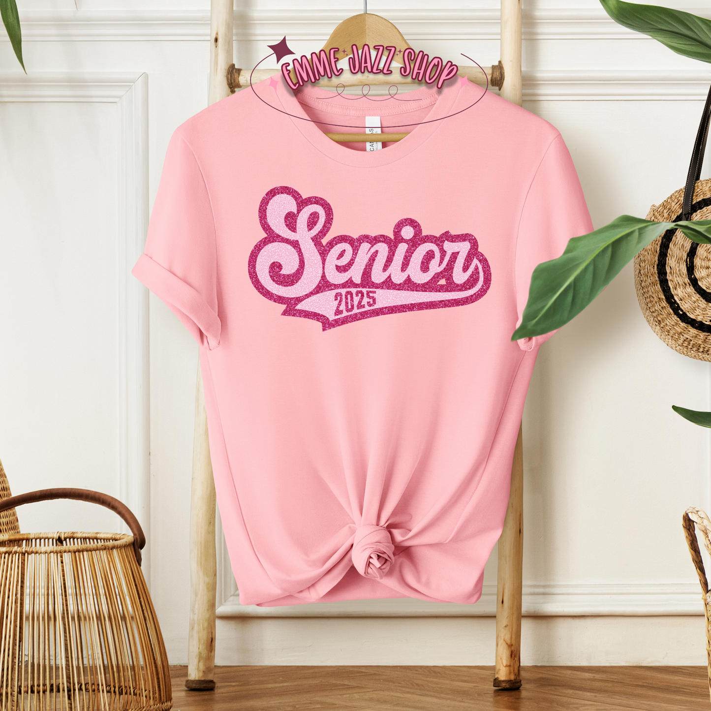 Senior 2025 Faux Glitter T-shirt