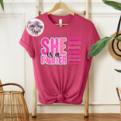 She is a fighter, breast cancer awareness shirt