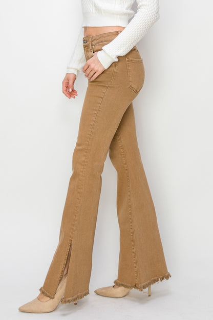 RISEN Bailey High Waist Side Slit Flare Jeans