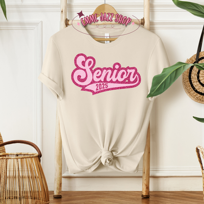 Senior 2025 Faux Glitter T-shirt