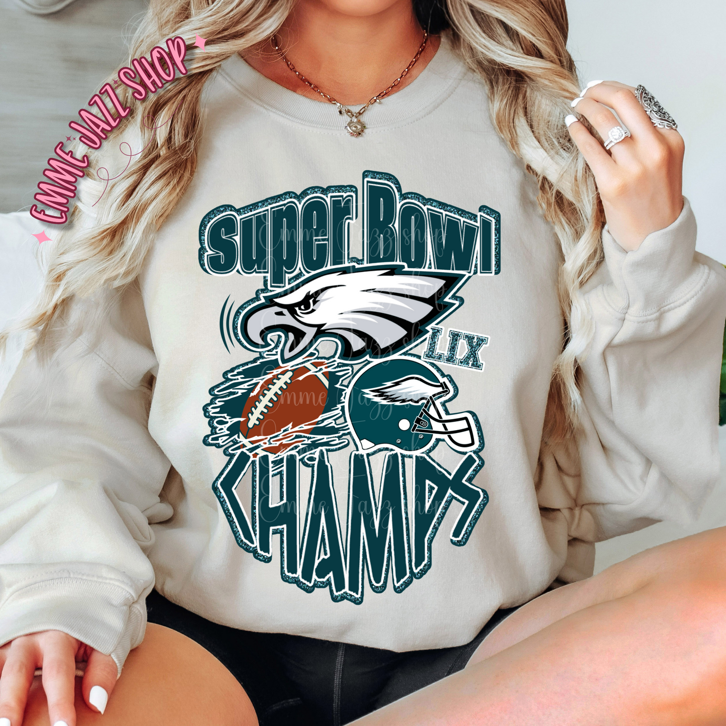 Superbowl Champs Eagles PNG With Glitter Outline *Digital Download*