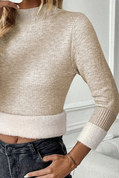 Mock Neck Long Sleeve Sweater