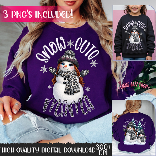 Snow Cute Mama & Mini PNG Digital Download Bundle