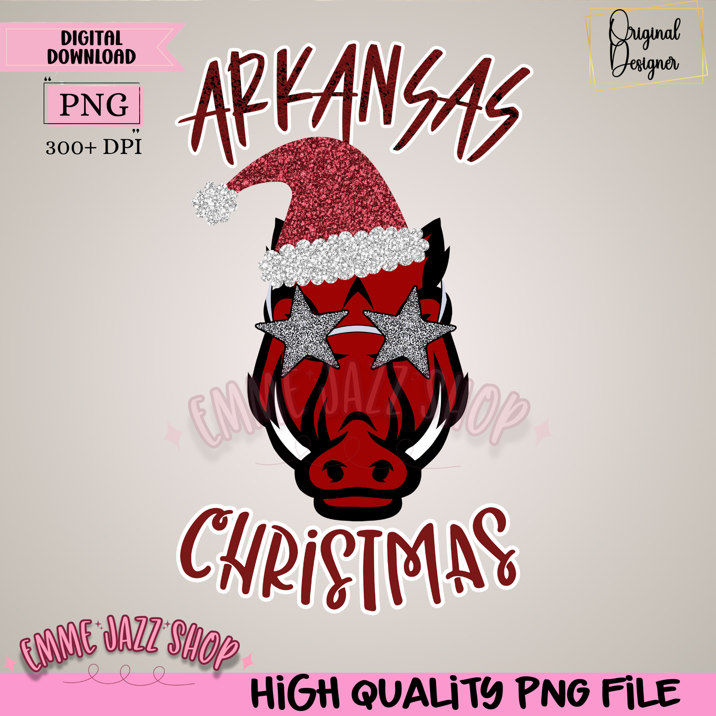 Arkansas Christmas PNG Digital Download