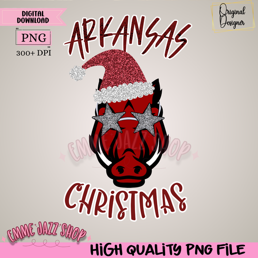 Arkansas Christmas PNG Digital Download