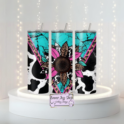 Animal Print Flower Tumbler