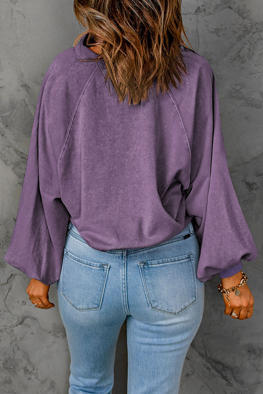 Half Snap Long Sleeve Sweatshirt